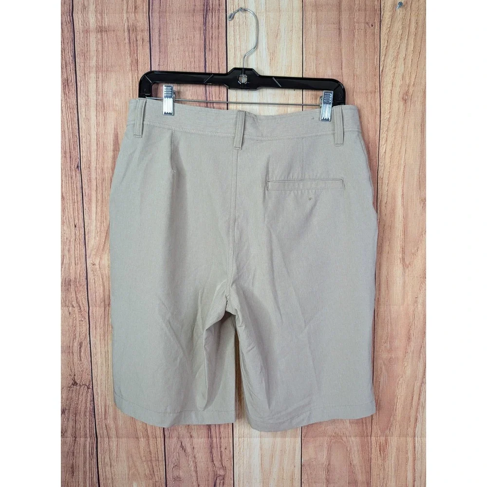 COOLKEEP Mens Khaki Stretch Performance Flat Front Shorts Size‎ 30